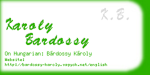 karoly bardossy business card