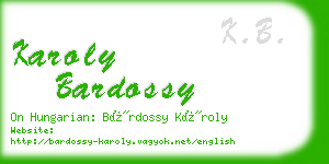 karoly bardossy business card